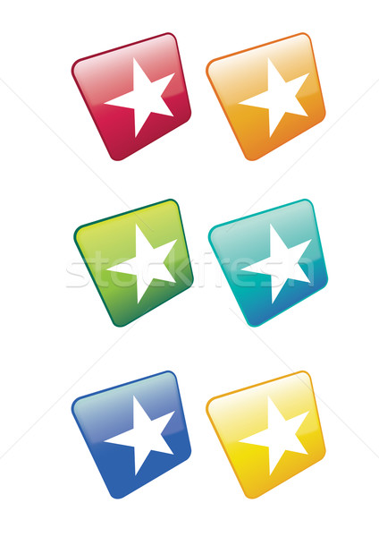 White Star Icons Stock photo © naffarts