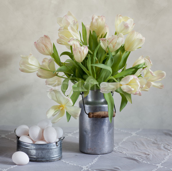 Tulips and Eggs Stock photo © nailiaschwarz
