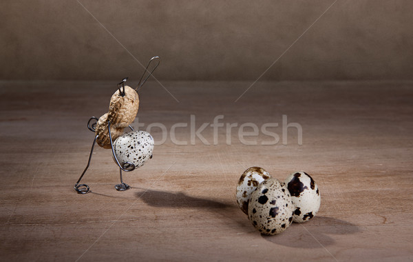Simple choses lapin de Pâques arachide Pâques oeufs [[stock_photo]] © nailiaschwarz