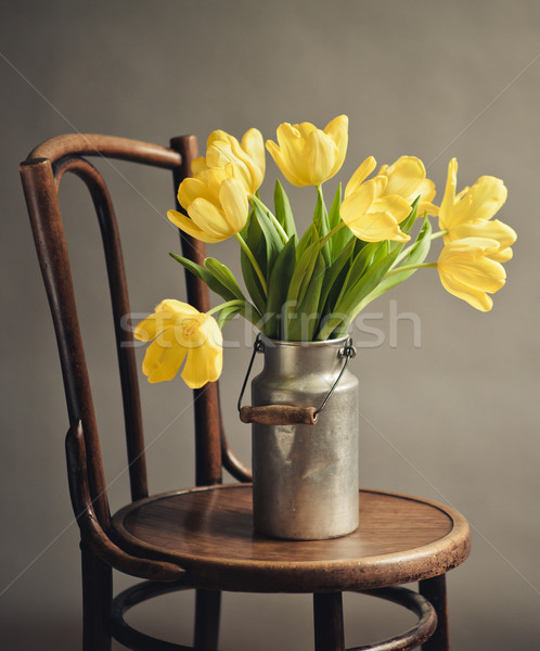 Still Life with Yellow Tulips Stock photo © nailiaschwarz