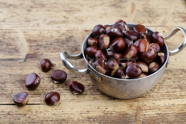 Chestnuts in Cooking Pot Stock photo © nailiaschwarz