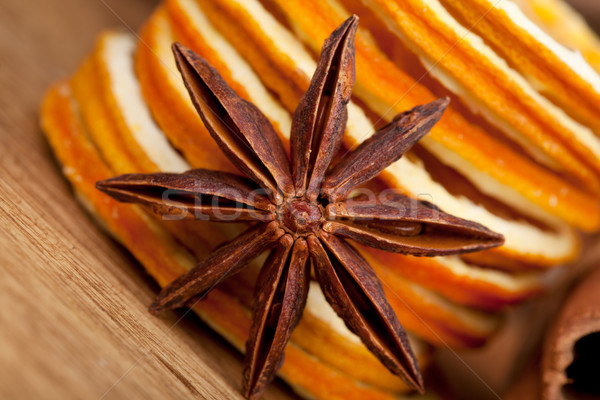 Laranja canela anis secas comida Foto stock © nailiaschwarz