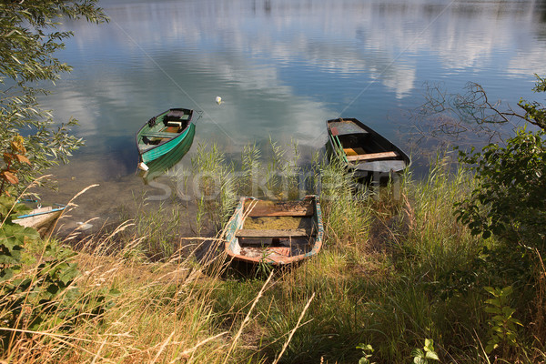 Boot meer spiegel oude Stockfoto © nailiaschwarz