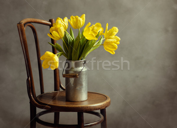 Still Life with Yellow Tulips Stock photo © nailiaschwarz