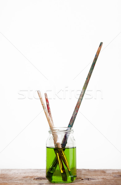 Bril aquarel verf glas kunst oranje Stockfoto © nailiaschwarz