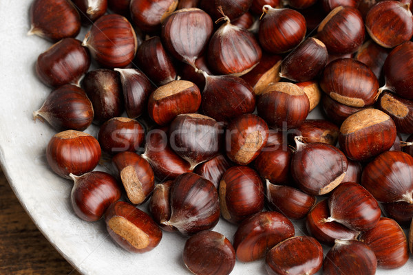 Chestnuts on Plate Stock photo © nailiaschwarz