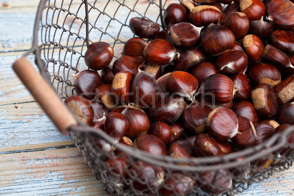 Chestnuts in Basket Stock photo © nailiaschwarz