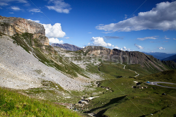 Magas alpesi út Ausztria Európa égbolt Stock fotó © nailiaschwarz