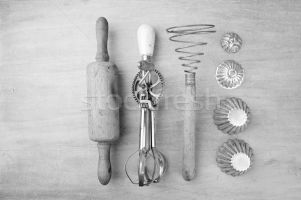 Vintage Cooking Utensils Stock photo © nailiaschwarz