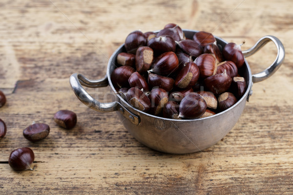 Chestnuts in Cooking Pot Stock photo © nailiaschwarz