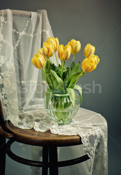 Still Life with Yellow Tulips Stock photo © nailiaschwarz