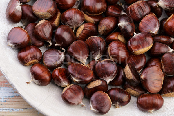 Chestnuts on Plate Stock photo © nailiaschwarz