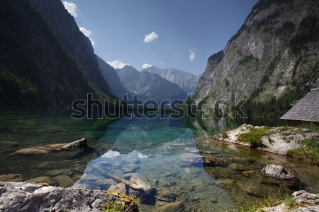 Acima lago céu sol montanha azul Foto stock © nailiaschwarz