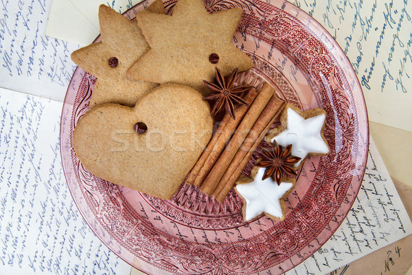Сток-фото: Рождества · пряничный · корицей · звездой · Cookies · специи