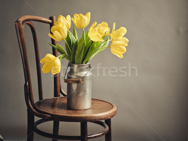 Still Life with Yellow Tulips Stock photo © nailiaschwarz