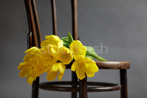 Still Life with Yellow Tulips Stock photo © nailiaschwarz