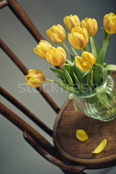 Still Life with Yellow Tulips Stock photo © nailiaschwarz