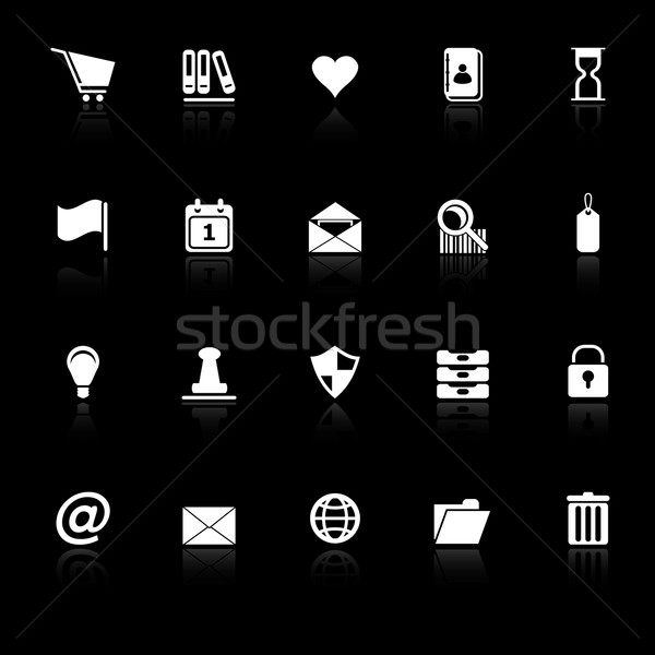 General folder icons with reflect on black background Stock photo © nalinratphi