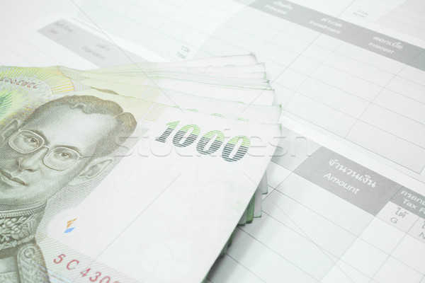 Thai Geld Eintrag Tabelle beachten Stock foto © nalinratphi