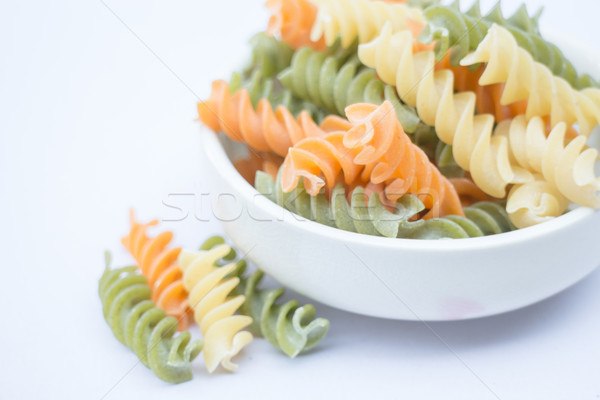 Multicolor fusilli prepare for pasta cuisine Stock photo © nalinratphi
