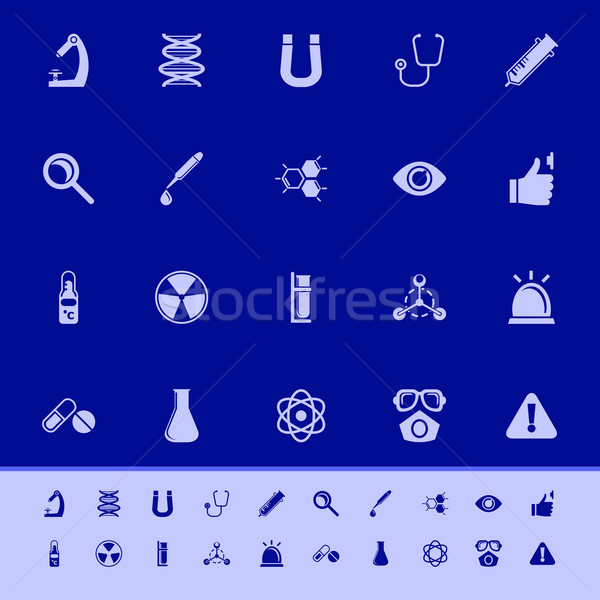 Science color icons on blue background Stock photo © nalinratphi