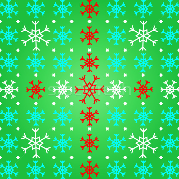 Create snowflake on green pattern background Stock photo © nalinratphi