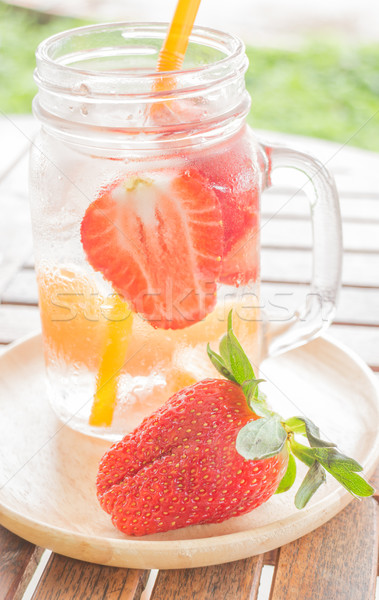 Infused water mug of mix fruit refreshing drink Stock photo © nalinratphi