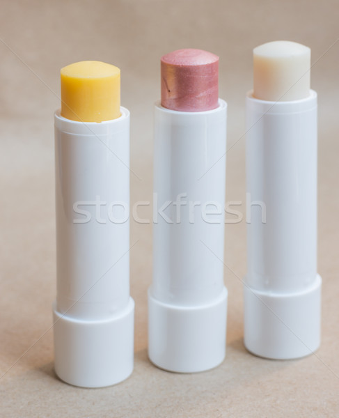 Moisturizer lipstick on brown natural background Stock photo © nalinratphi