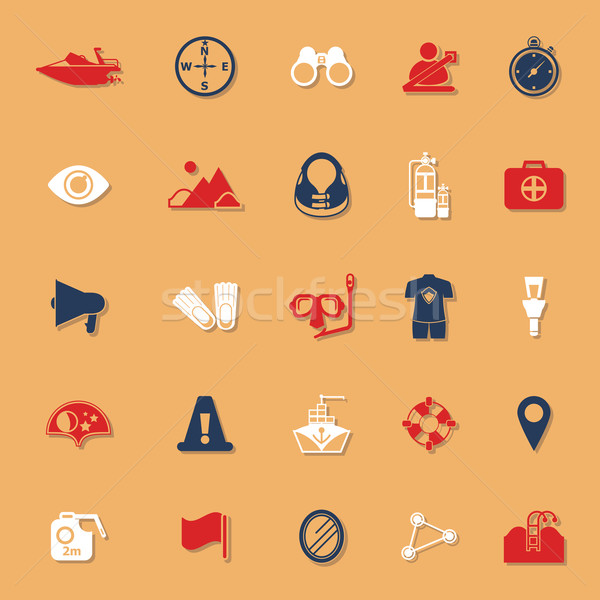 Waterway related classic color icons with shadow Stock photo © nalinratphi