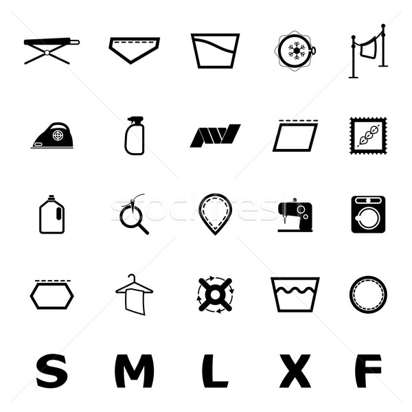 Cloth care sign and symbol icons on white background Stock photo © nalinratphi