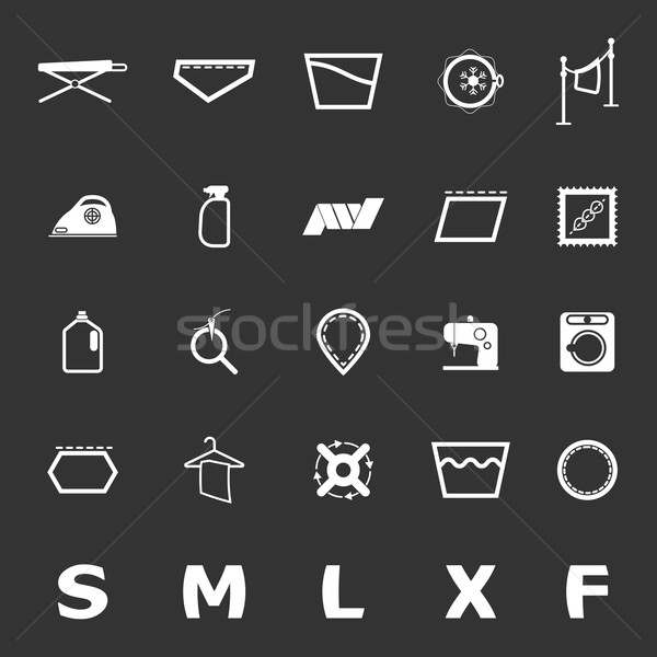 Cloth care sign and symbol icons on gray background Stock photo © nalinratphi