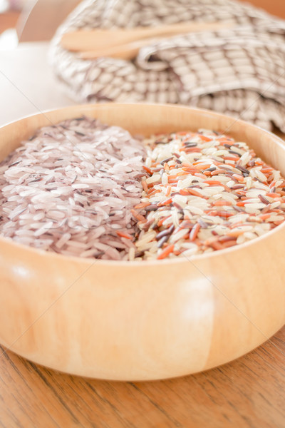 Stock photo: Organic multi whole grain of jusmine rice