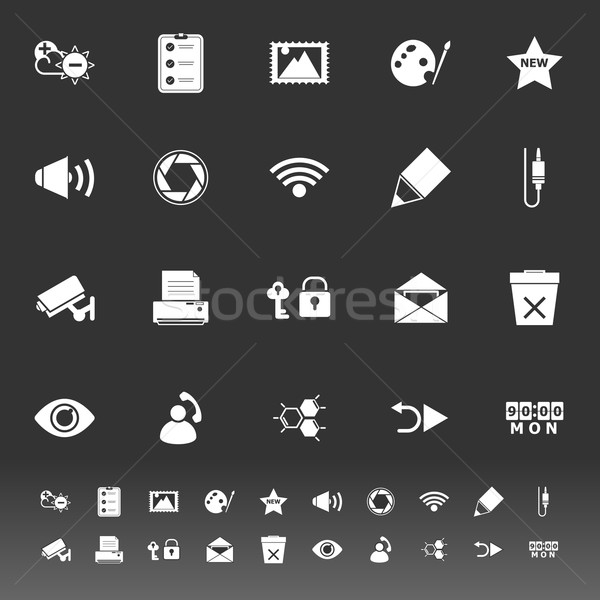 General computer screen icons on gray background Stock photo © nalinratphi