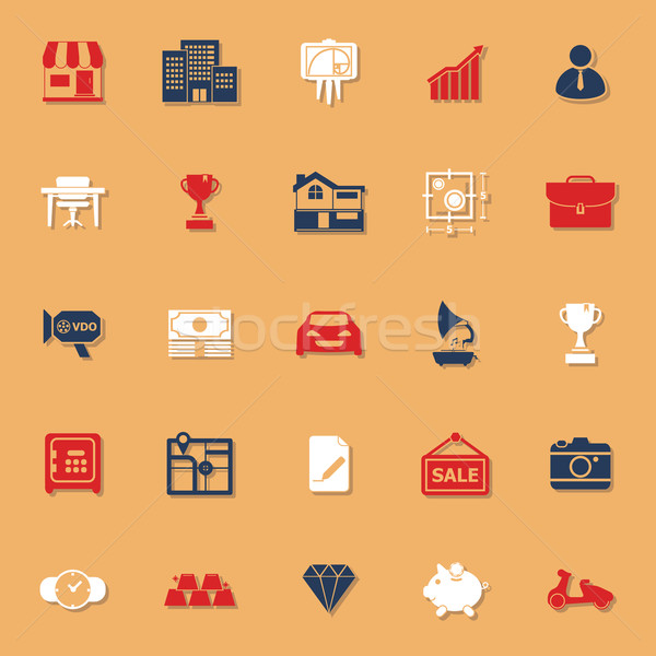 Asset and property classic color icons with shadow Stock photo © nalinratphi