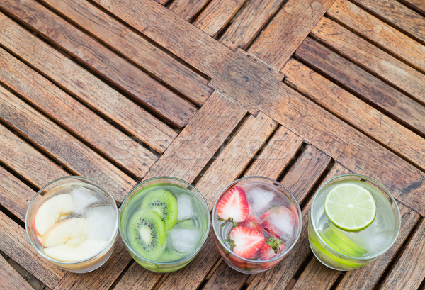 Variety fruit infused water with iced Stock photo © nalinratphi