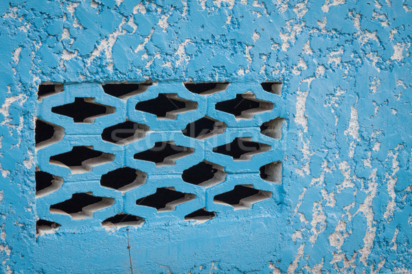 Stockfoto: Blauw · straat · muur · zwarte · baksteen