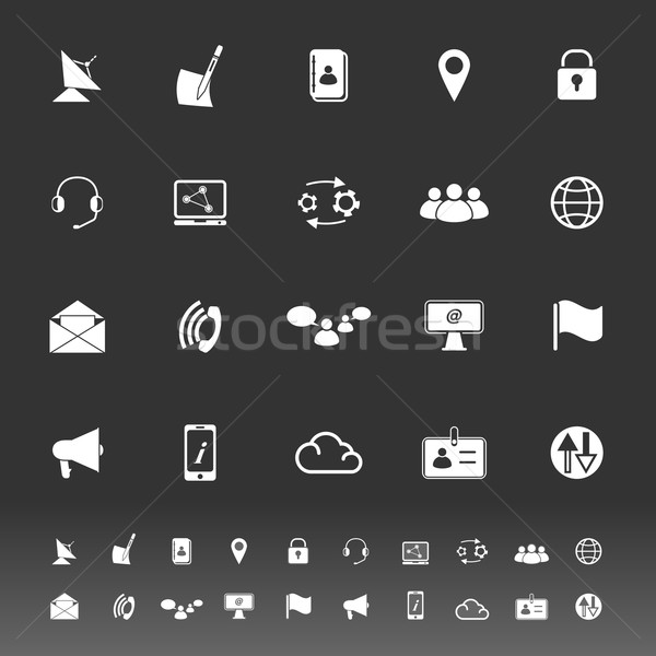 Communication icons on gray background Stock photo © nalinratphi