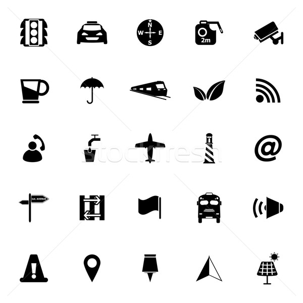 Mapa signo iconos blanco stock vector Foto stock © nalinratphi