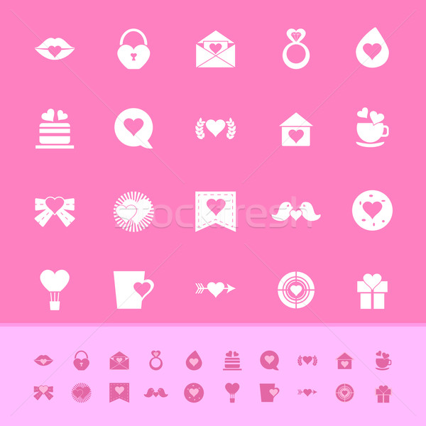 Herz Element Farbe Symbole rosa hat Stock foto © nalinratphi