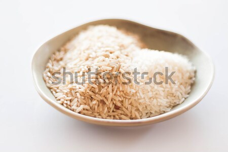 Heart mound of natural brown and white rice Stock photo © nalinratphi