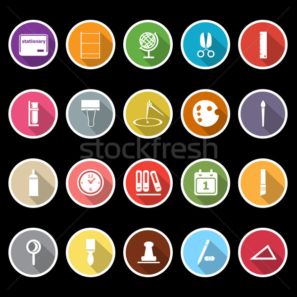 General stationary icons with long shadow Stock photo © nalinratphi