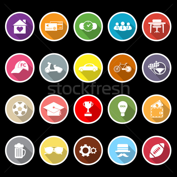 Stock photo: Normal gentleman flat icons with long shadow