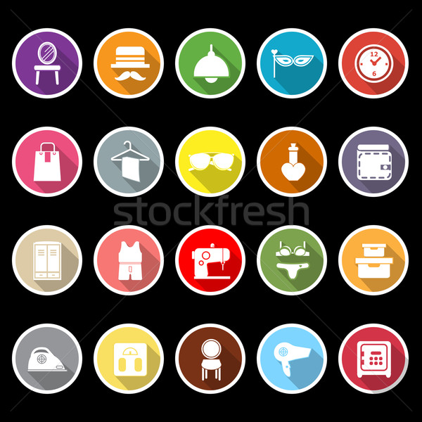 Dressing room icons with long shadow Stock photo © nalinratphi