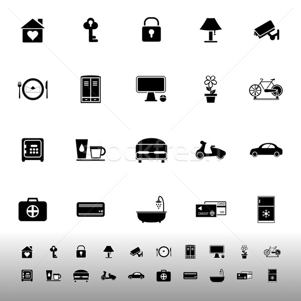 General home stay icons on white background Stock photo © nalinratphi