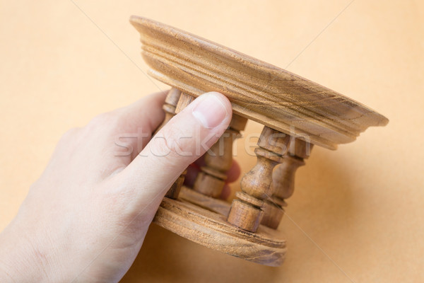 Oriental style of wood carving tray  Stock photo © nalinratphi