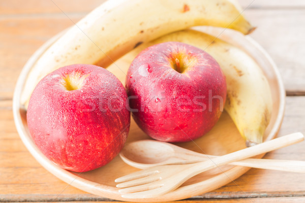 Vers Rood gala appels banaan voorraad Stockfoto © nalinratphi