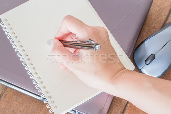 Kéz ír levélpapír munkahely stock fotó Stock fotó © nalinratphi