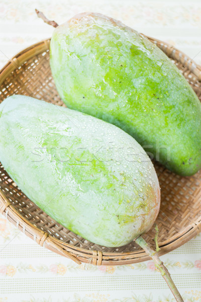 Thai natural giant green mango Stock photo © nalinratphi