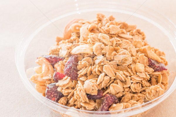 Homemade granola breakfast with dried fruit Stock photo © nalinratphi