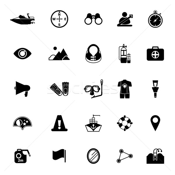 Waterway related icons on white background Stock photo © nalinratphi